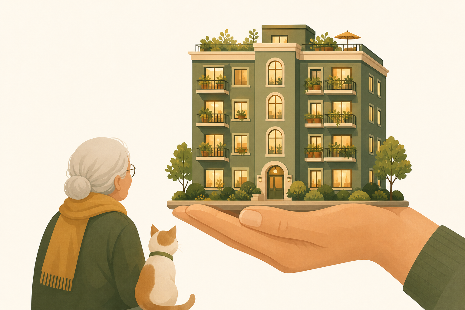 年金だけでは重い家賃を住宅扶助が支える高齢の住まいのイメージ