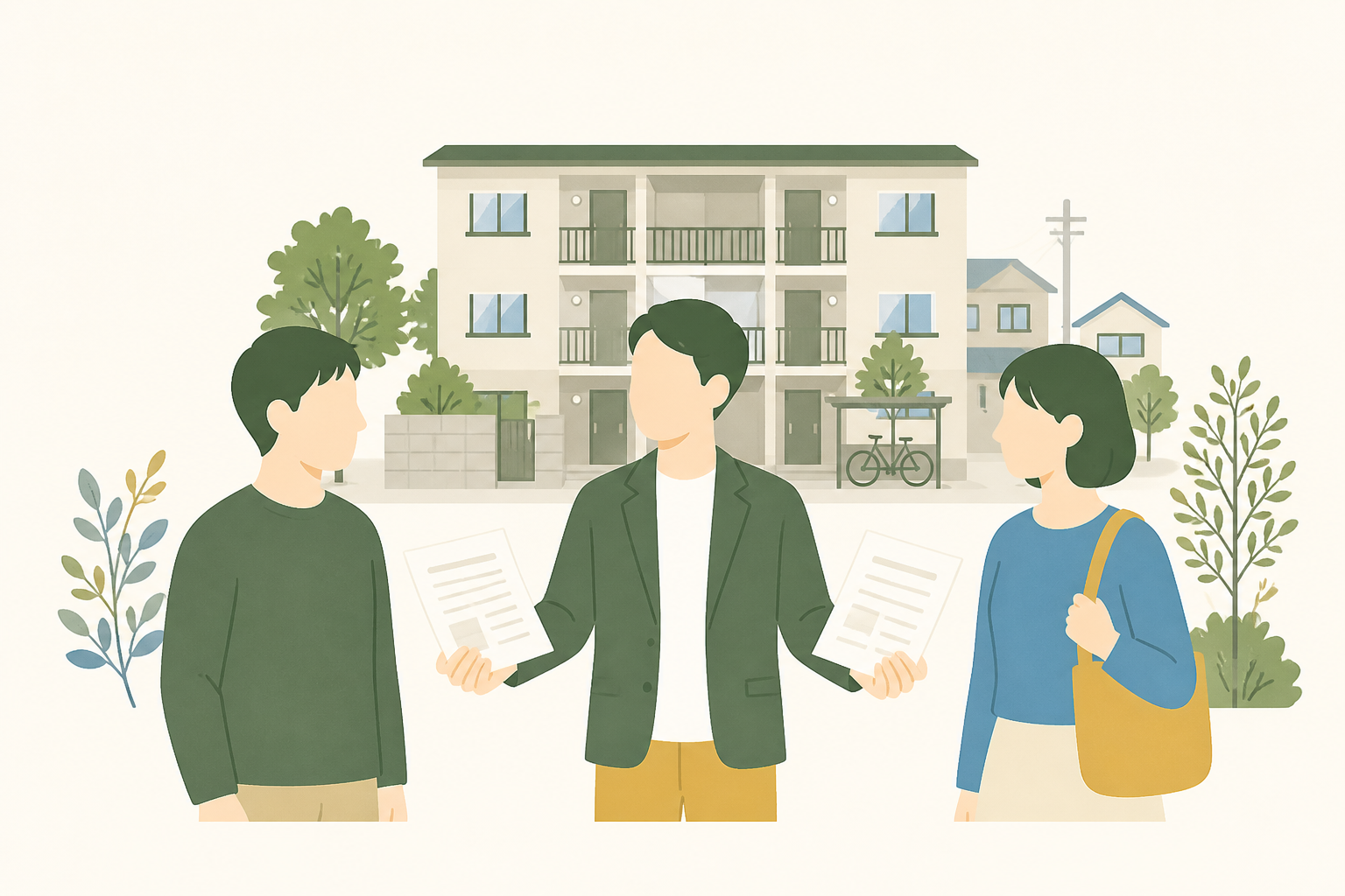 部屋探しでの役割分担を示す図解