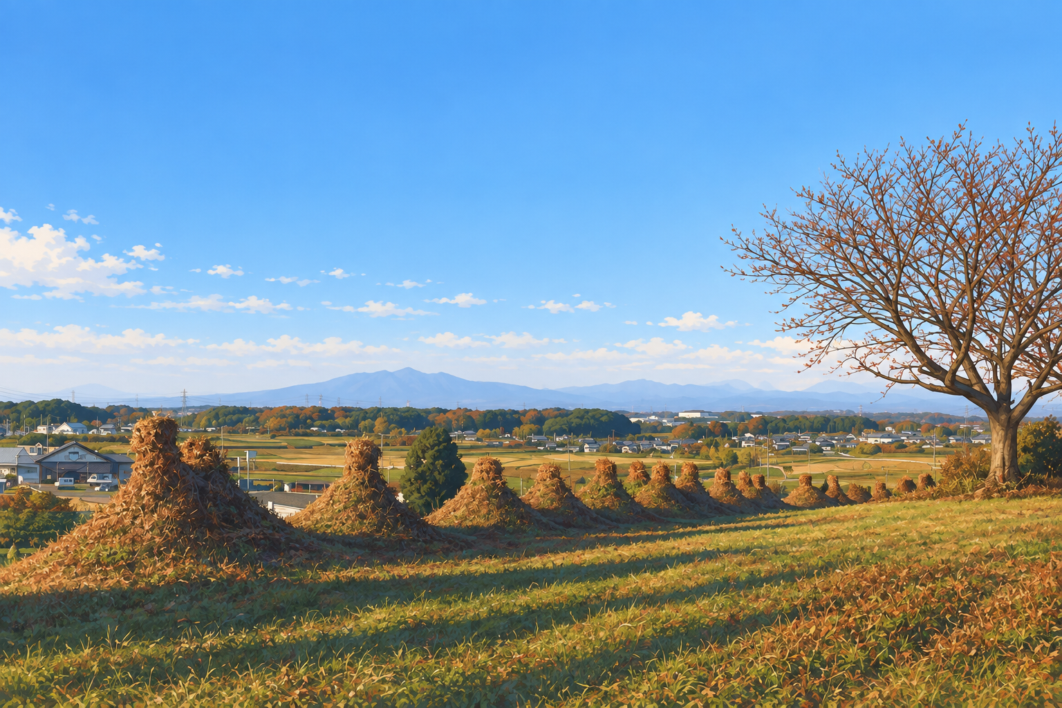 堂前山・猪俣の百八燈塚を描いたイラスト