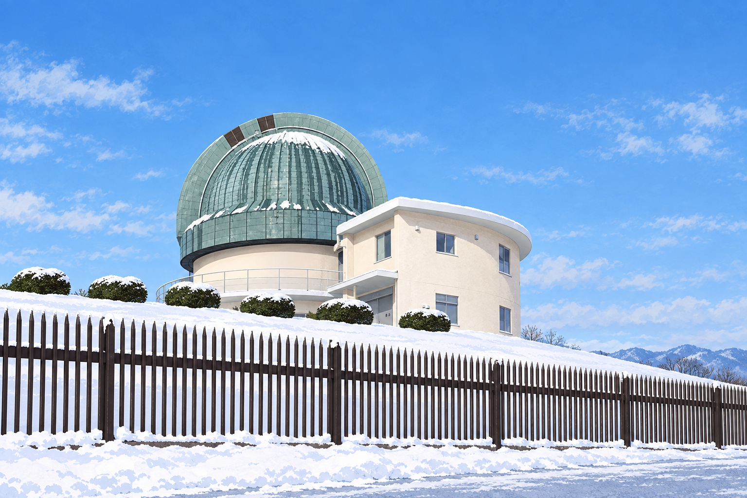 堂平天文台「星と緑の創造センター」観測ドームを描いたイラスト