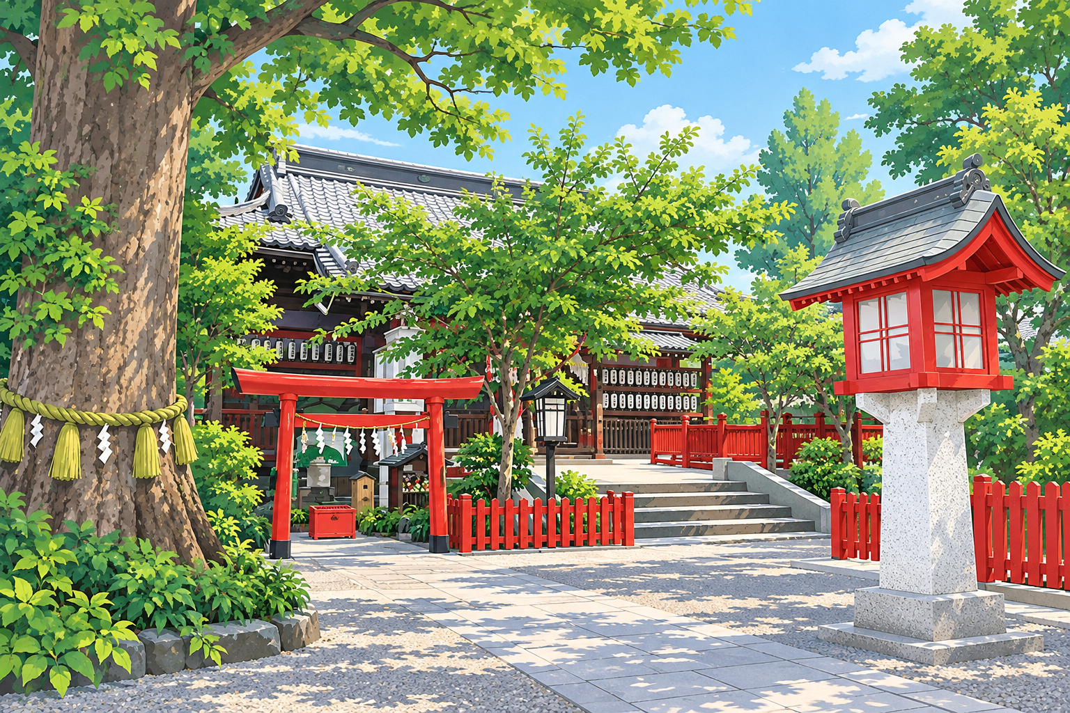 鴻神社を描いたイラスト