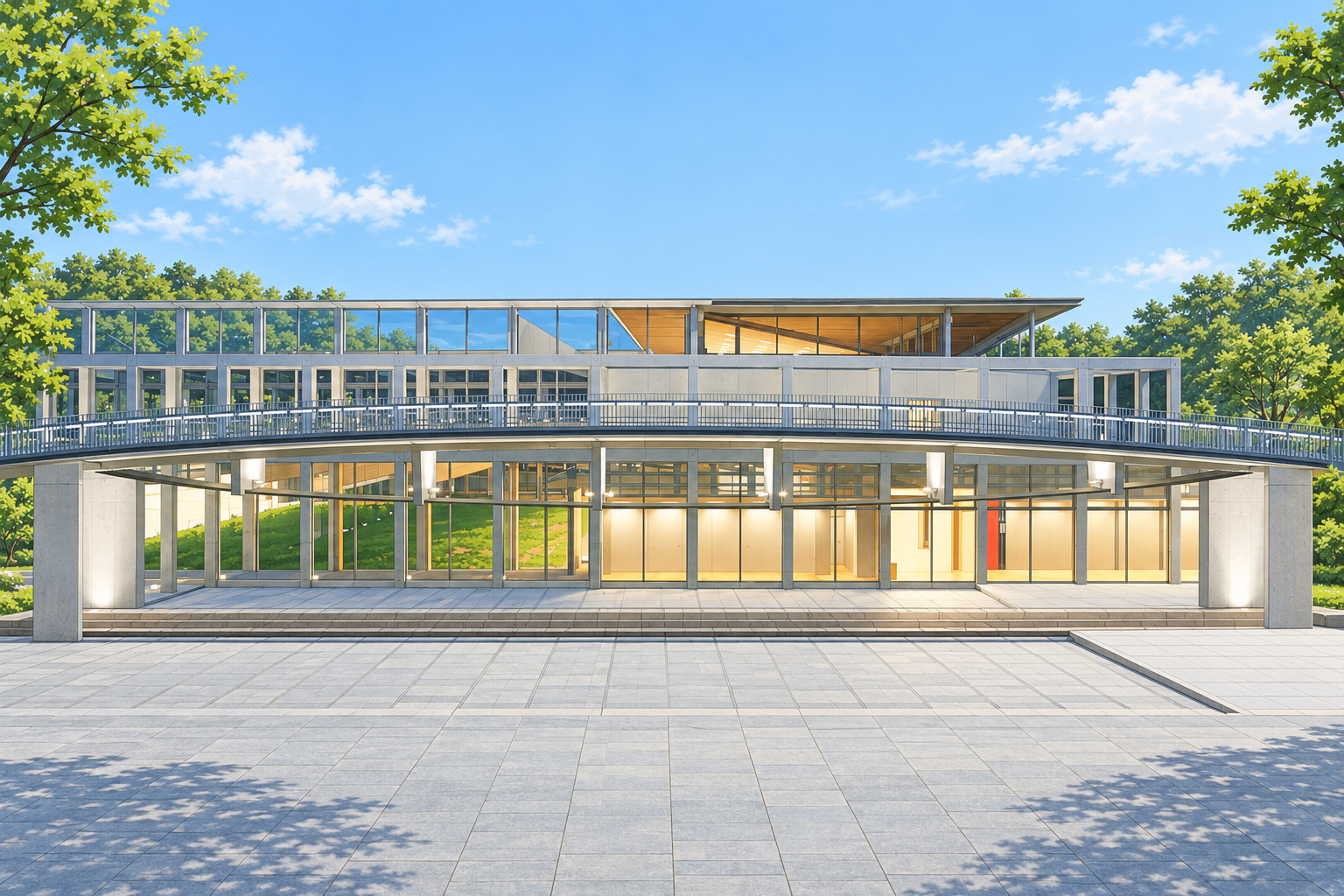 埼玉県立武道館を描いたイラスト